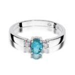 Inel Aur 14K cu Topaz 0.50 ct si Diamante 0.08 ct - Imagine 4