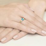 Inel Aur 14K cu Topaz 0.50 ct si Diamante 0.08 ct - Imagine 7