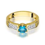 Inel Aur 14K cu Topaz 0.50 ct - Imagine 2