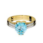 Inel Aur 14K cu Topaz 1.20 ct - Imagine 2