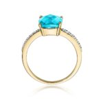 Inel Aur 14K cu Topaz 2.00 ct si Diamante 0.07 ct - Imagine 3