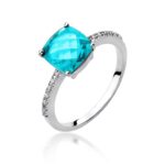 Inel Aur 14K cu Topaz 2.00 ct si Diamante 0.07 ct - Imagine 4