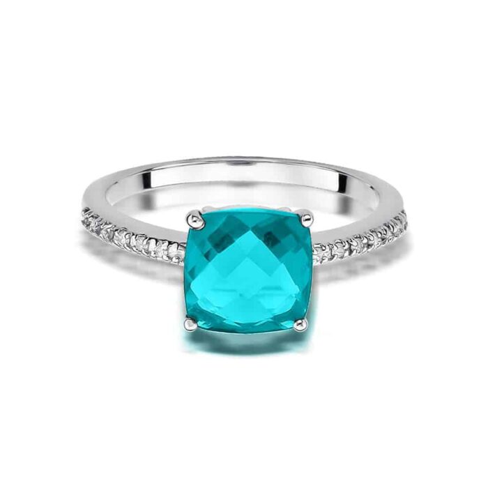 Inel Aur 14K cu Topaz 2.00 ct si Diamante 0.07 ct - Imagine 5