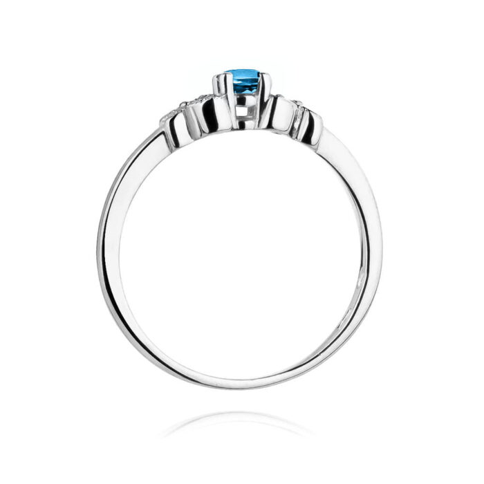 Inel Aur 14K cu Topaz Albastru 0.15 ct - Imagine 7