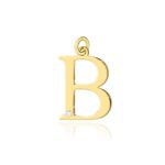 Pandantiv aur 14 K cu diamant 0.005 ct litera B 17x15 mm