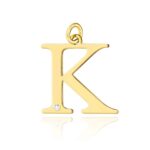 Pandantiv aur 14 K cu diamant 0.005 ct litera K 18x20 mm