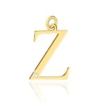 Pandantiv aur 14 K cu diamant 0.005 ct litera Z 10x8 mm