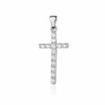Pandantiv Cruce Aur 14 K cu Diamante 0.39 ct - Imagine 2