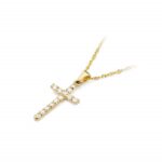 Pandantiv Cruce Aur 14 K cu Diamante 0.39 ct - Imagine 4