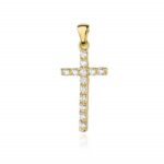 Pandantiv Cruce Aur 14 K cu Diamante 0.39 ct