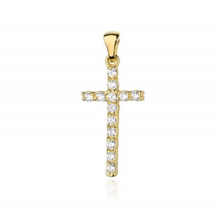 Pandantiv Cruce Aur 14 K cu Diamante 0.39 ct