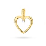 Pandantiv Inima Aur 14k cu Diamant 0.005 ct