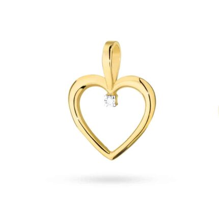Pandantiv Inima Aur 14k cu Diamant 0.005 ct