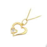 Pandantiv Inima Aur 14K cu Diamante 0.015 ct - Imagine 2