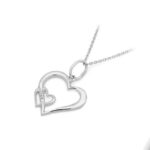 Pandantiv Inima Aur 14K cu Diamante 0.015 ct - Imagine 3