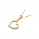 Pandantiv Inima Aur 14K cu Diamante 0.13 ct - Imagine 2