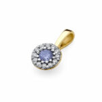 Pandantiv Aur 14 K Tanzanit 0.15 ct si diamante - Imagine 2