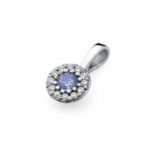Pandantiv Aur 14 K Tanzanit 0.15 ct si diamante - Imagine 4