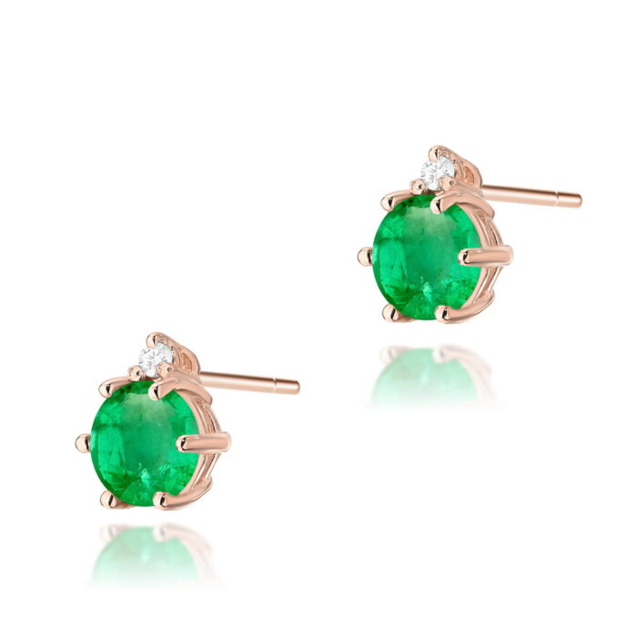 Cercei Aur 14K cu Smarald 1.00 ct si Diamant 0.03 ct - Imagine 5