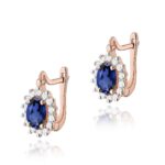 Cercei Aur 14K cu Safir 1.40 ct si Diamante 0.24 ct. - Imagine 5